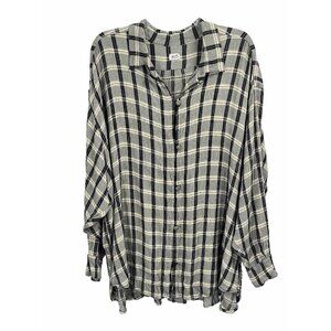 Marla Duran Plaid Oversized Shacket Button Down Plaid Lagonlook OS Flawed